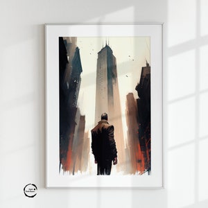Stadt Skyline Wolkenkratzer, Aquarell, digitale druckbare Kunst Arbeit, digitaler Download, schöne Wandkunst | 21