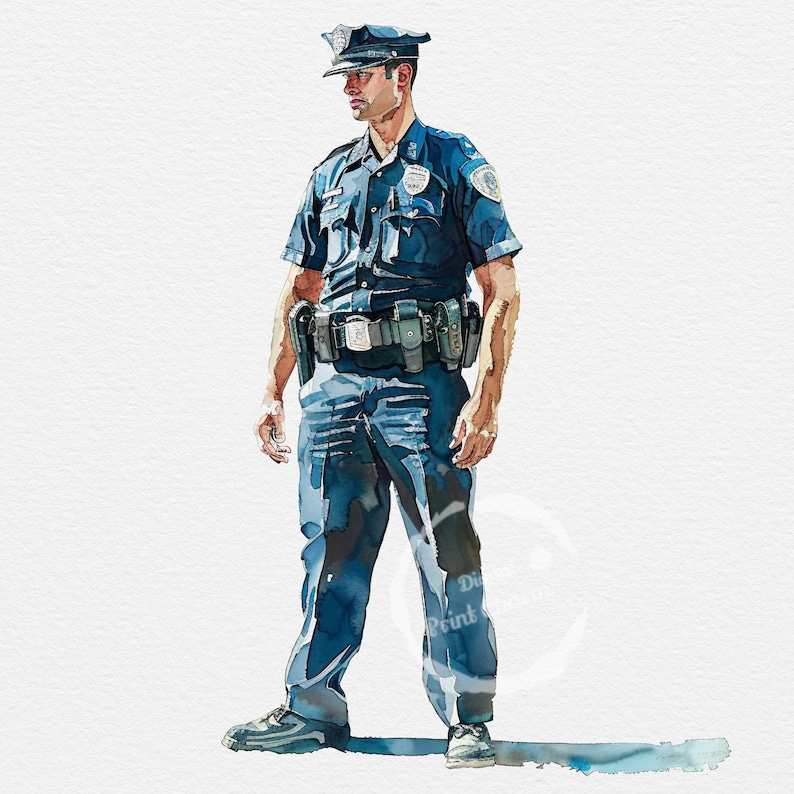 Realistic Police Officer Clipart Bundle | 20 Detailed Law Enforcement ...