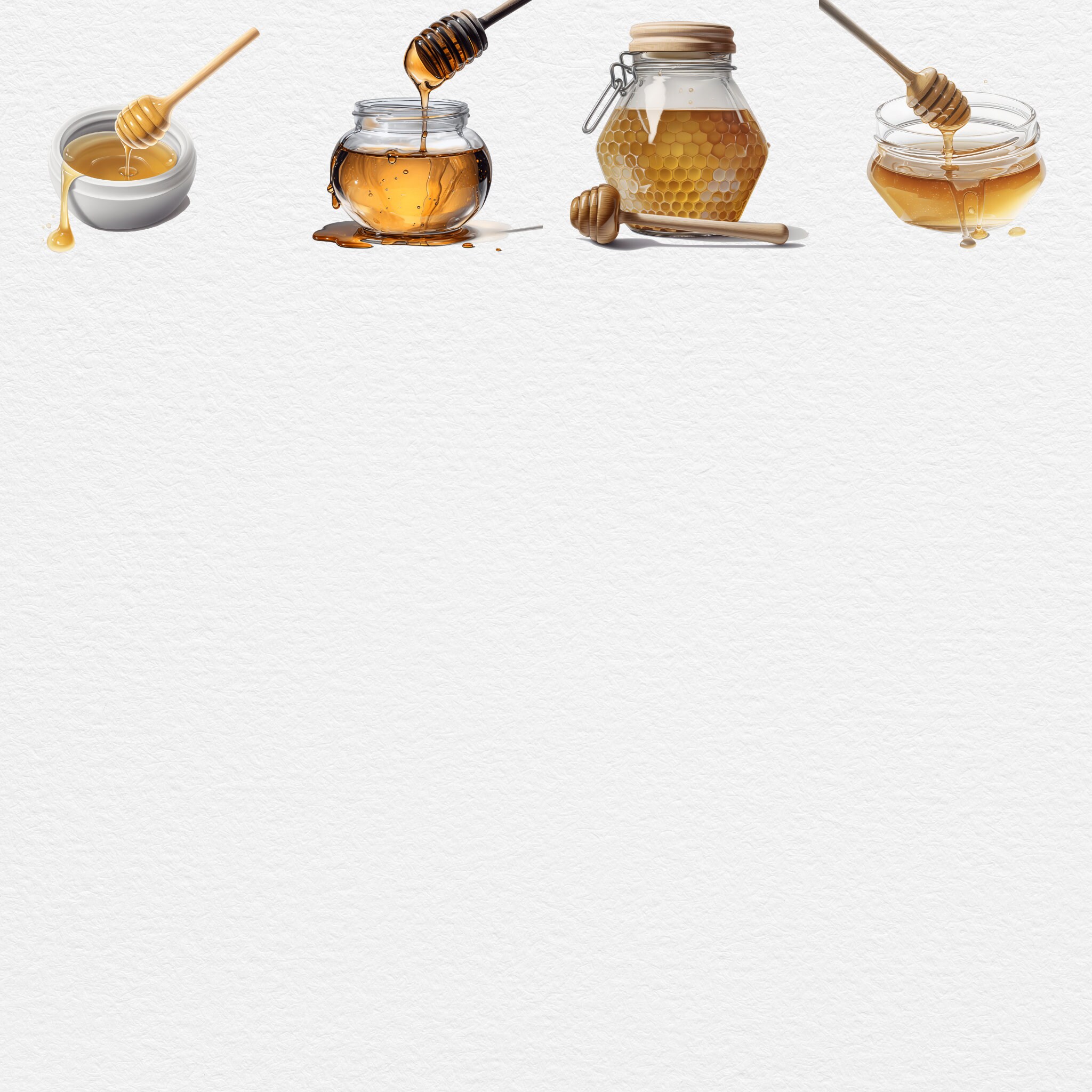 Creative Co-op Hand-Painted Honey Jar with Honey Dipper main image 1