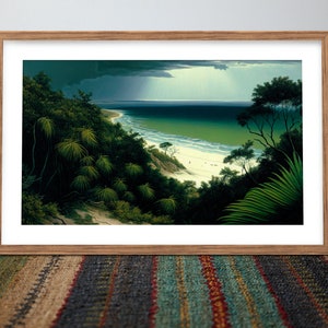 Seaside Landscape Acrylic Painting, Digital Printable Art Work, Digital Download, Beautiful Wall Art | 23