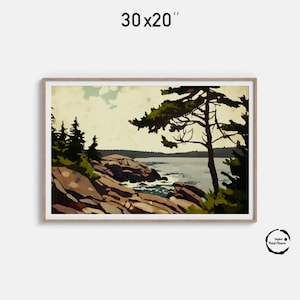 Acadia National Park Art | Oil Painting Print | Inspired by Group of Seven | Landscape Wall Art | 226