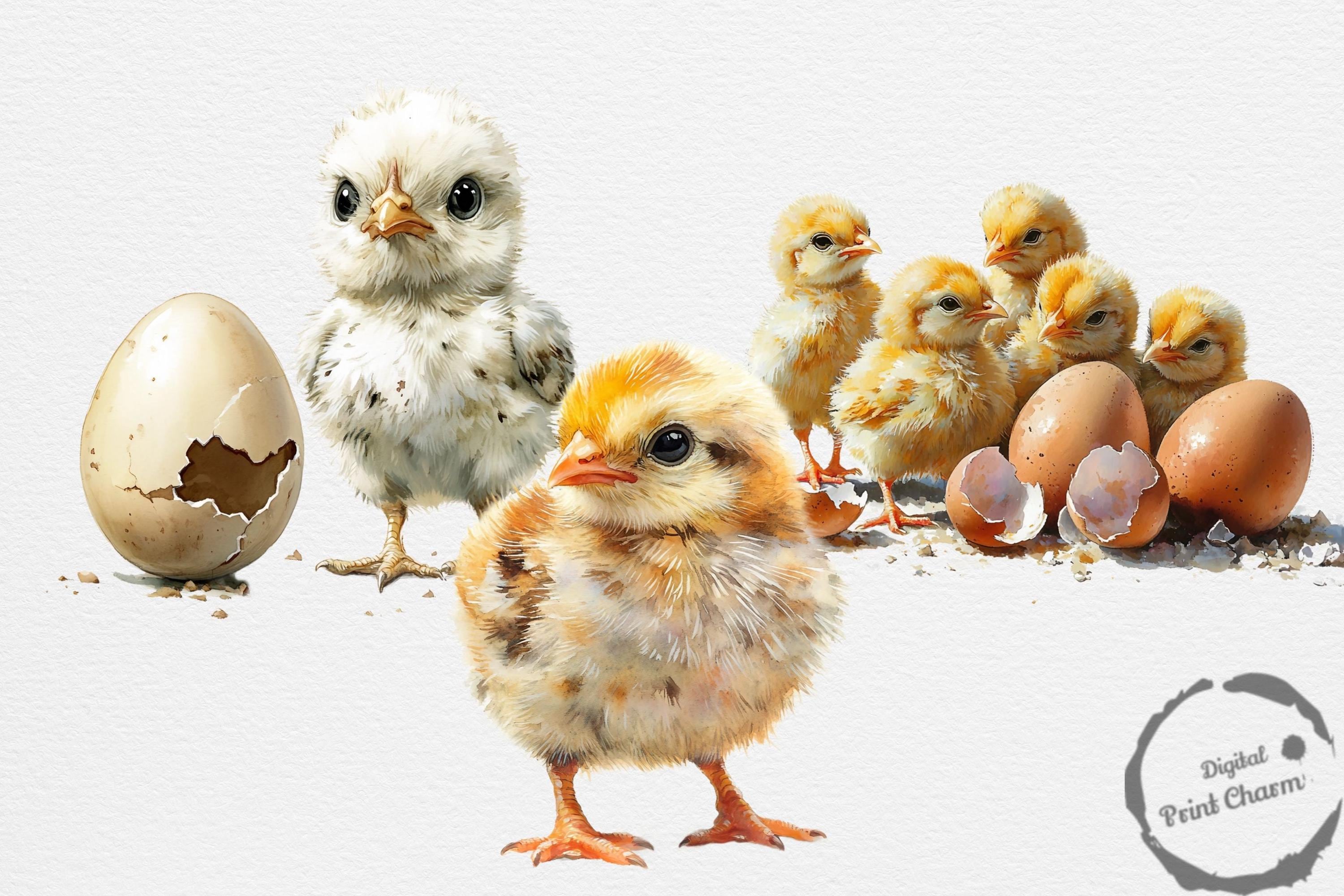 Realistische kuikenafbeeldingen | 20 levensechte kuikens | Perfect cadeau  voor natuurliefhebbers | Boerderijdierenkunst | Vogelkunst | Commercieel  gebruik - Etsy België, image size:3000x2000