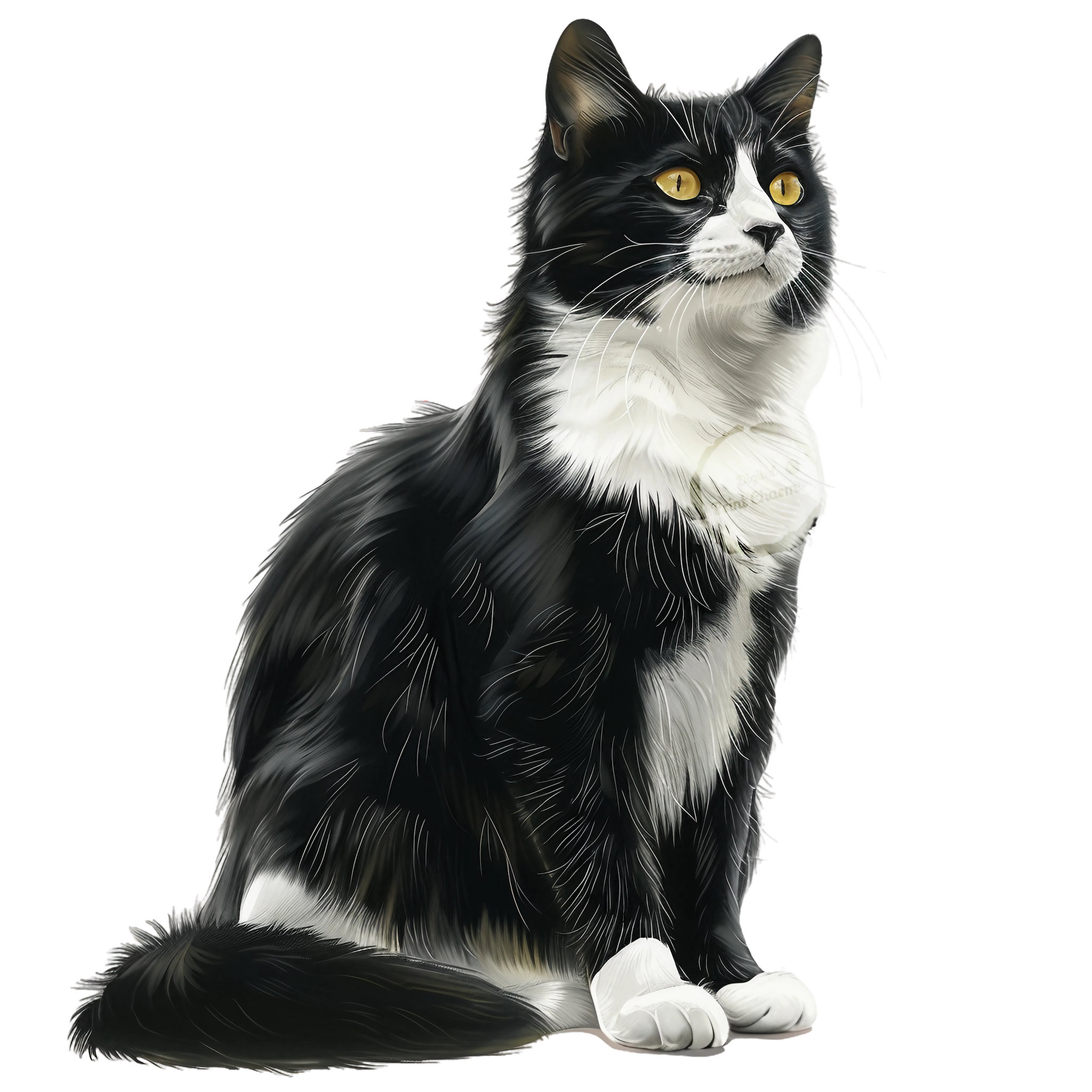 Tuxedo Cat Clipart Bundle 16 Realistic Feline Illustrations Perfect for ...