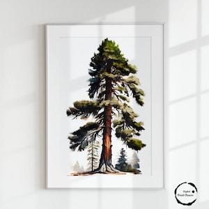 Sequoia Tree, Oil painting, Digital Printable Art Work, Digital Download, Beautiful Wall Art | 4