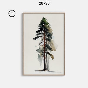 Sequoia Tree, Watercolor, Digital Printable Art Work, Digital Download, Beautiful Wall Art | 5