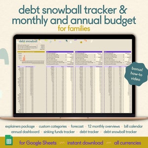 Debt Snowball Tracker: Family Budget Spreadsheet (Google Sheets)