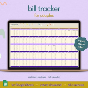 Acompanhamento de pagamento de contas para casais: planilha de orçamento mensal (Planilhas Google)
