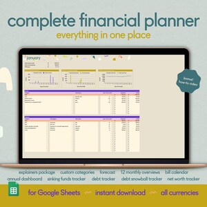 Planificador financiero definitivo (Hojas de cálculo de Google): Presupuesto, deuda y patrimonio neto (Descarga digital)