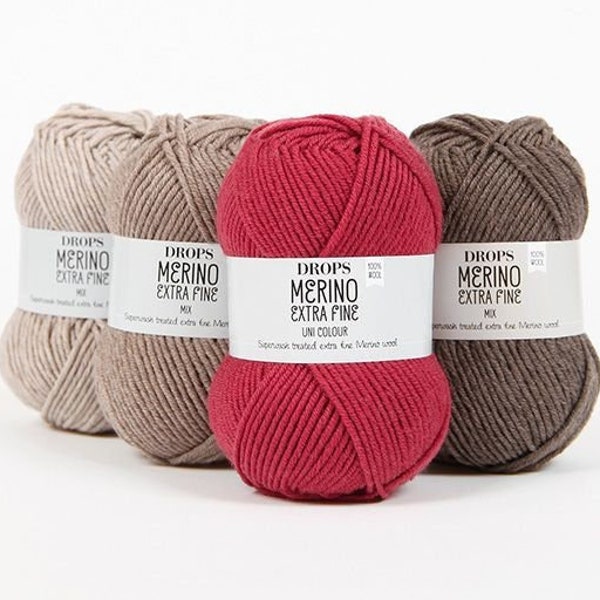 Drops Merino Extra Fine, Garnstudio DROPS Design, DK Merino yarn, Superwash Merino Yarn, Merino Wool Yarn