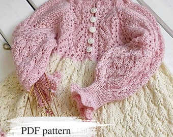 Baby Dress Pattern, Royal Dress Knitting, Baby Knitting Pattern