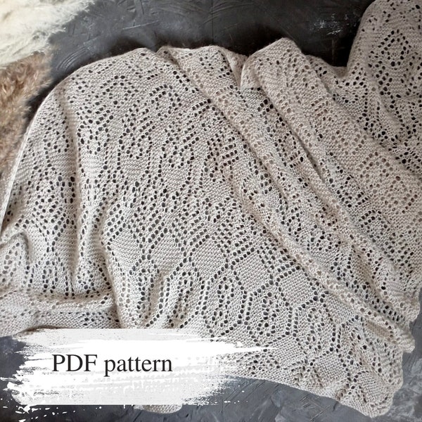 Asymmetrical shawl, Shawl Pattern, Knit Scarf Pattern, Bridal Cover Up