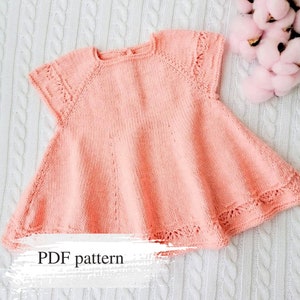 Baby knitting pattern- Baby dress pattern- Tunic pattern- Easy knit pattern