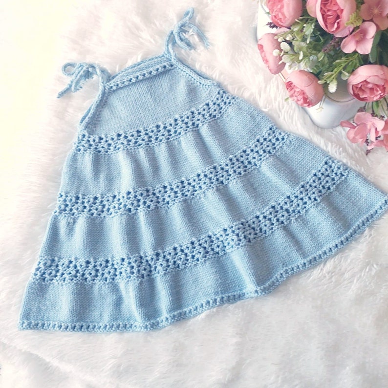Baby dress pattern, Sundress for girls, Girls dress pattern, Baby knitting pattern
