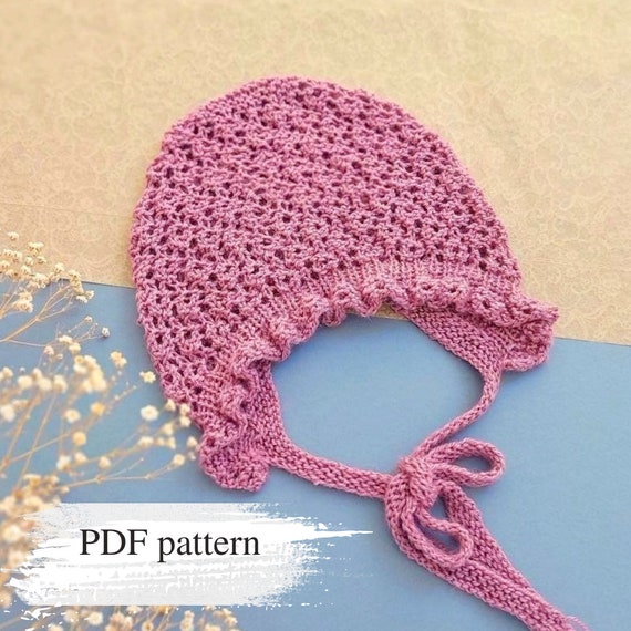 Hat Knitting Pattern, Baby Bonnet Knitting Pattern, Cute Hat
