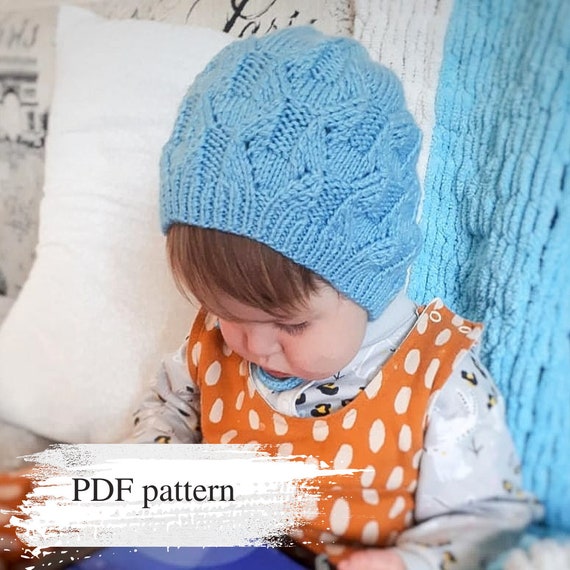 Cable Knit Baby Bonnet Pattern: Knitting Pattern (sizes NB to