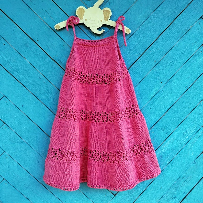 Baby dress pattern, Sundress for girls, Girls dress pattern, Baby knitting pattern