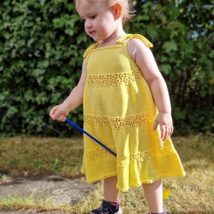 Baby dress pattern, Sundress for girls, Girls dress pattern, Baby knitting pattern