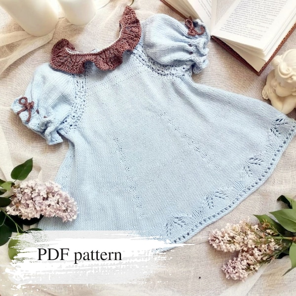 Royal Dress knitting, Baby knitting pattern, Tunic pattern, Girls dress pattern, Newborn dresss