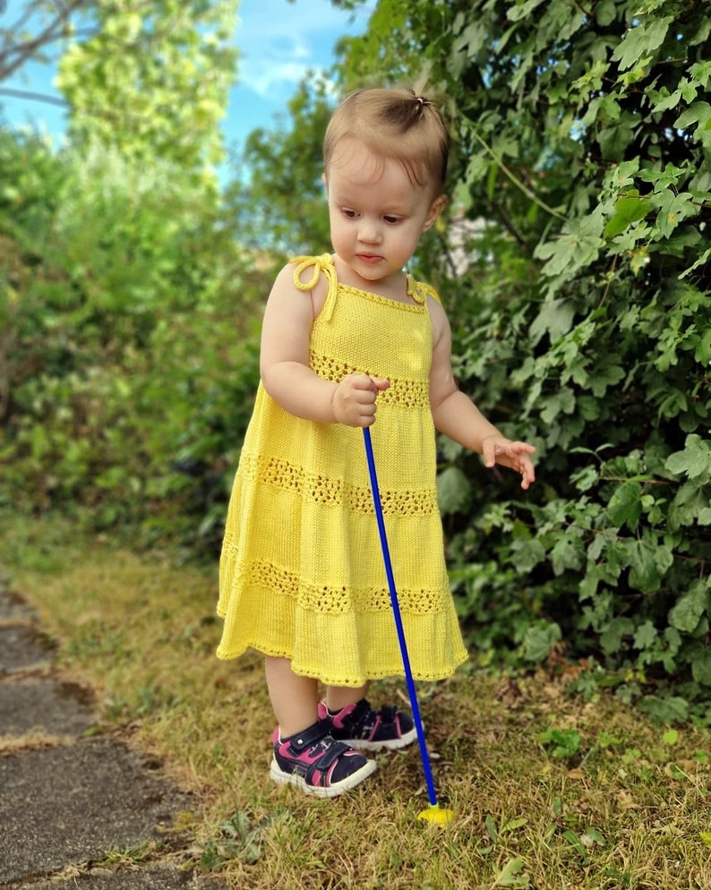 Baby dress pattern, Sundress for girls, Girls dress pattern, Baby knitting pattern