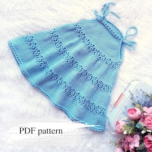 Baby dress pattern, Sundress for girls, Girls dress pattern, Baby knitting pattern