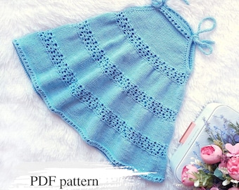 Baby Sundress Knitting Pattern: Girls Dress, Sizes 3-6 Months to 6 Years