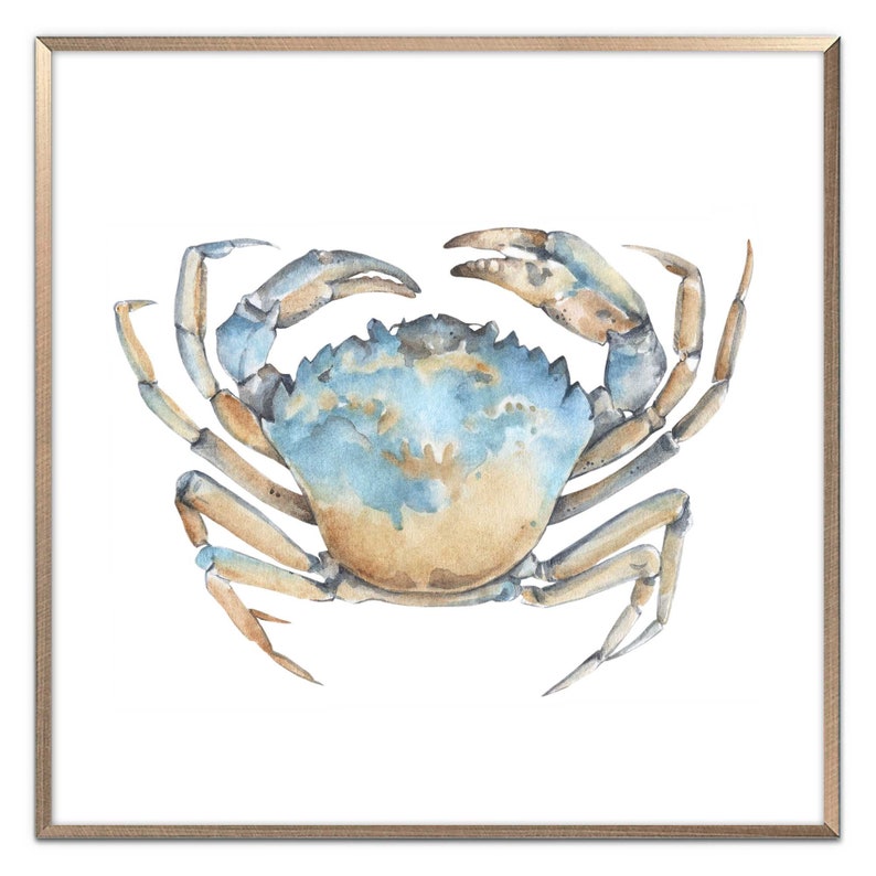 Sea Animal Set of 2 Prints Nautical Watercolor Painting Coastal Wall Art Neutral Beach House Poster Crab Print Starfish Art by ArtPrintLeaf image 8