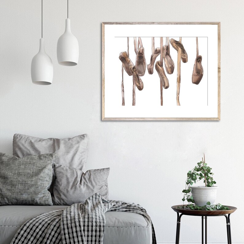 Pointe Shoes Art Print Ballerina Shoes Watercolor Painting Digital Pointe Shoes Art Print Ballerina Shoes Watercolor Painting Digital