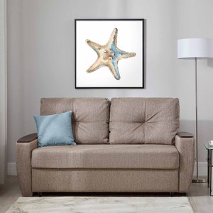 Starfish Art Print Nautical Watercolor Painting Coastal Wall Art Neutral Beige Beach Poster Sea Animal Art Beach House Decor by ArtPrintLeaf image 4