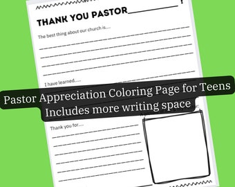 Pastor Appreciation Coloring Page - Etsy
