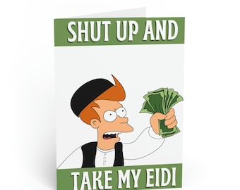Funny Eid Card, Eid Mubarak, Eid Card, Money Envelope, Eid Money, Eidiya, Eidi, Meme card, Shut up and take my eidi, Greeting Cards