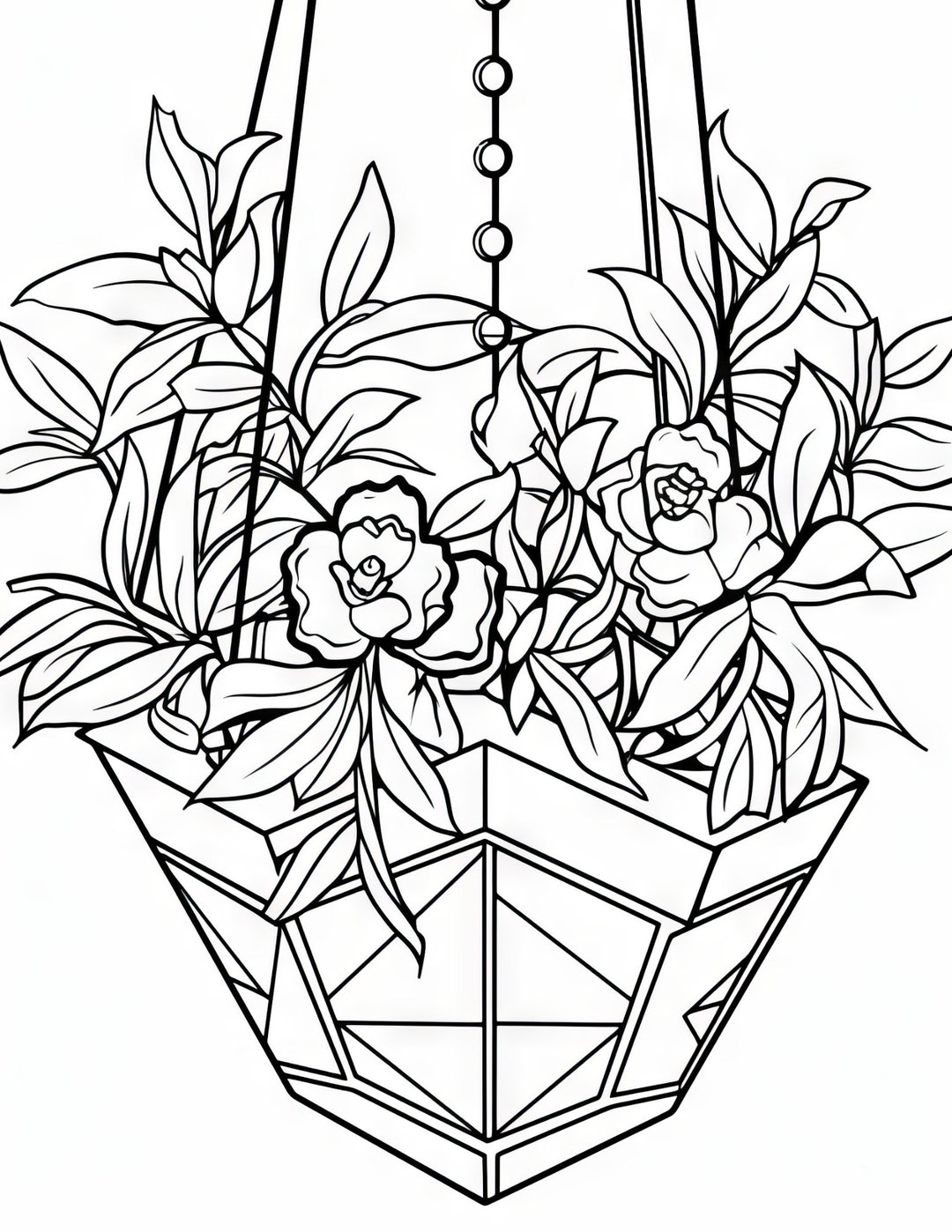 Adult Coloring Book Plant Lady Coloring Book Hanging Plants Etsy