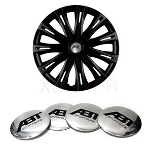 4 Stickers for ABT Sportline 56mm Silver hubcaps