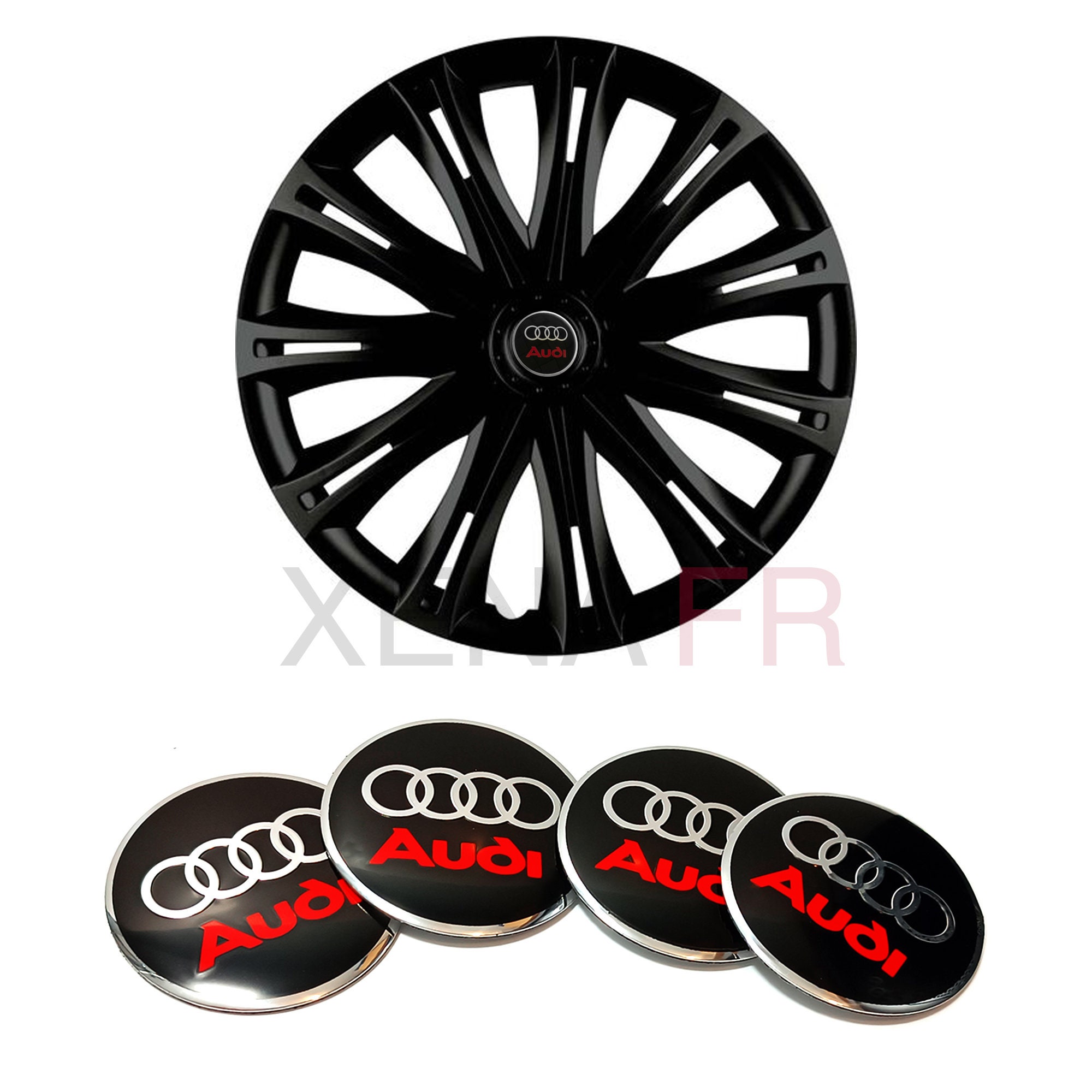 Borbet Wheels 56mm hub cap rim lid black red