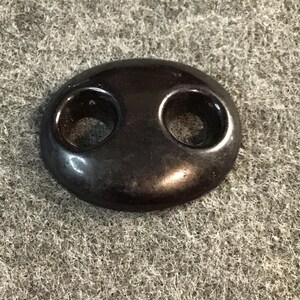 Vintage 1930s Bakelite Belt Slide, Translucent Deep Chocolate Brown Art Deco Button Loop