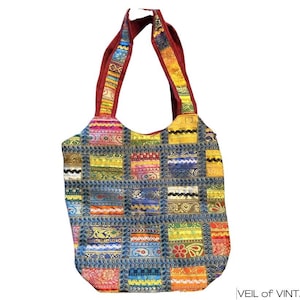Vintage Handmade Purse Tote from India Unused Patchwork Style Shoulder Bag