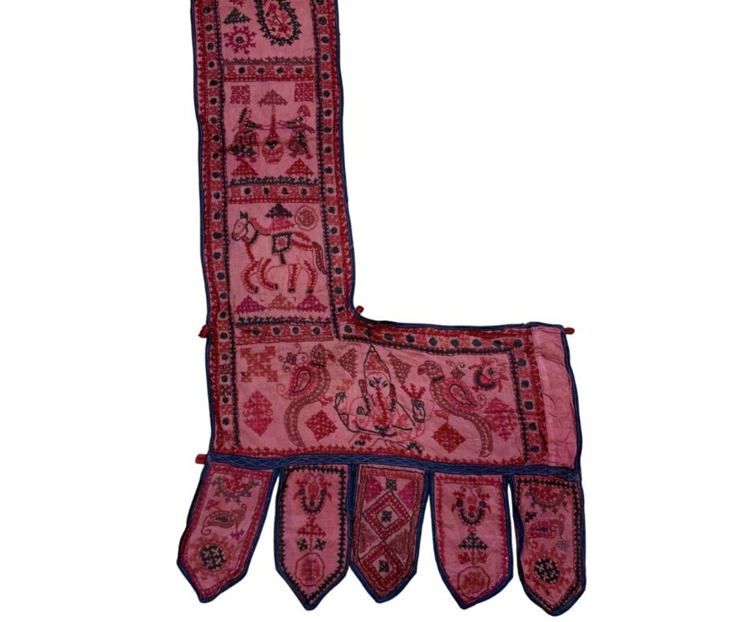 Sankhia Vintage Indian Animal & Deity Designs on Cotton Fabric From ...