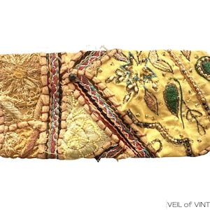 Vintage Handmade Small Bag Ornate & Unique Zippered Pouch from India