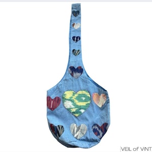Vintage Purse 100% Cotton, Shoulder or Crossbody Bag Handmade