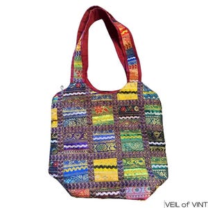 Vintage Handmade Purse Tote from India Unused Patchwork Style Shoulder Bag
