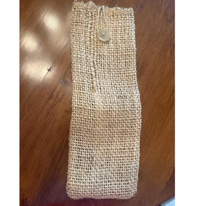 Handwoven Jute Bag with Button and Loop Closure 14"