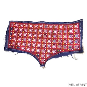 Vintage Indian Hand Embroidery Panel Traditional Textile Embroidered Boho Wall Hanging Art from India
