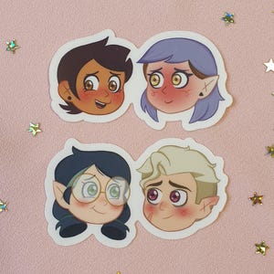 The Owl House Huntlow and Lighty clear stickers