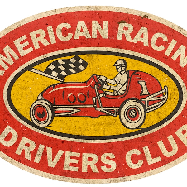 American Racing Drivers Club – 28in to 48in Automobile Advertising REPLICA Metal Sign made with Premium Aluminum Composite Metal (ACM)