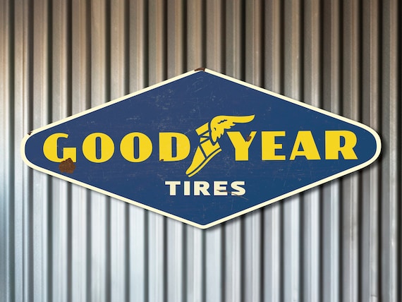 大型直径76cm】看板 GOODYEAR TYRES グッドイヤー ビンテージ 世田谷