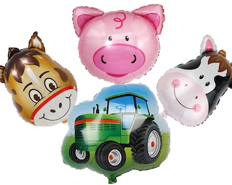 Farm Animal Balloons, Hoedown Birthday Party, Barnyard Party, Farm Yard Party Decor