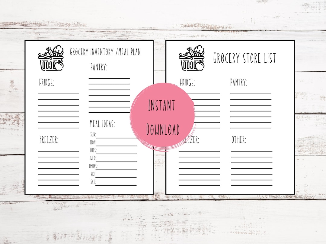 Printable Grocery List Printable Meal Planner Printable Meal Plan ...