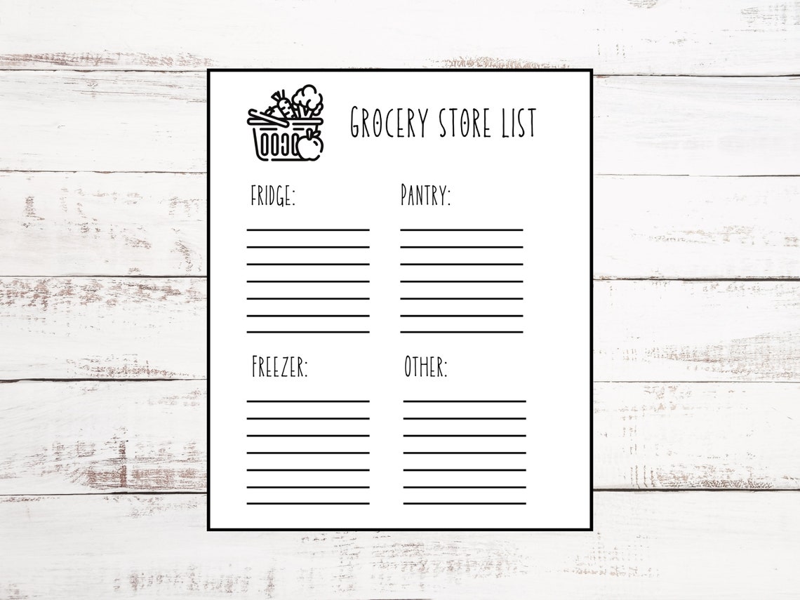 Printable Grocery List Printable Meal Planner Printable Meal Plan ...