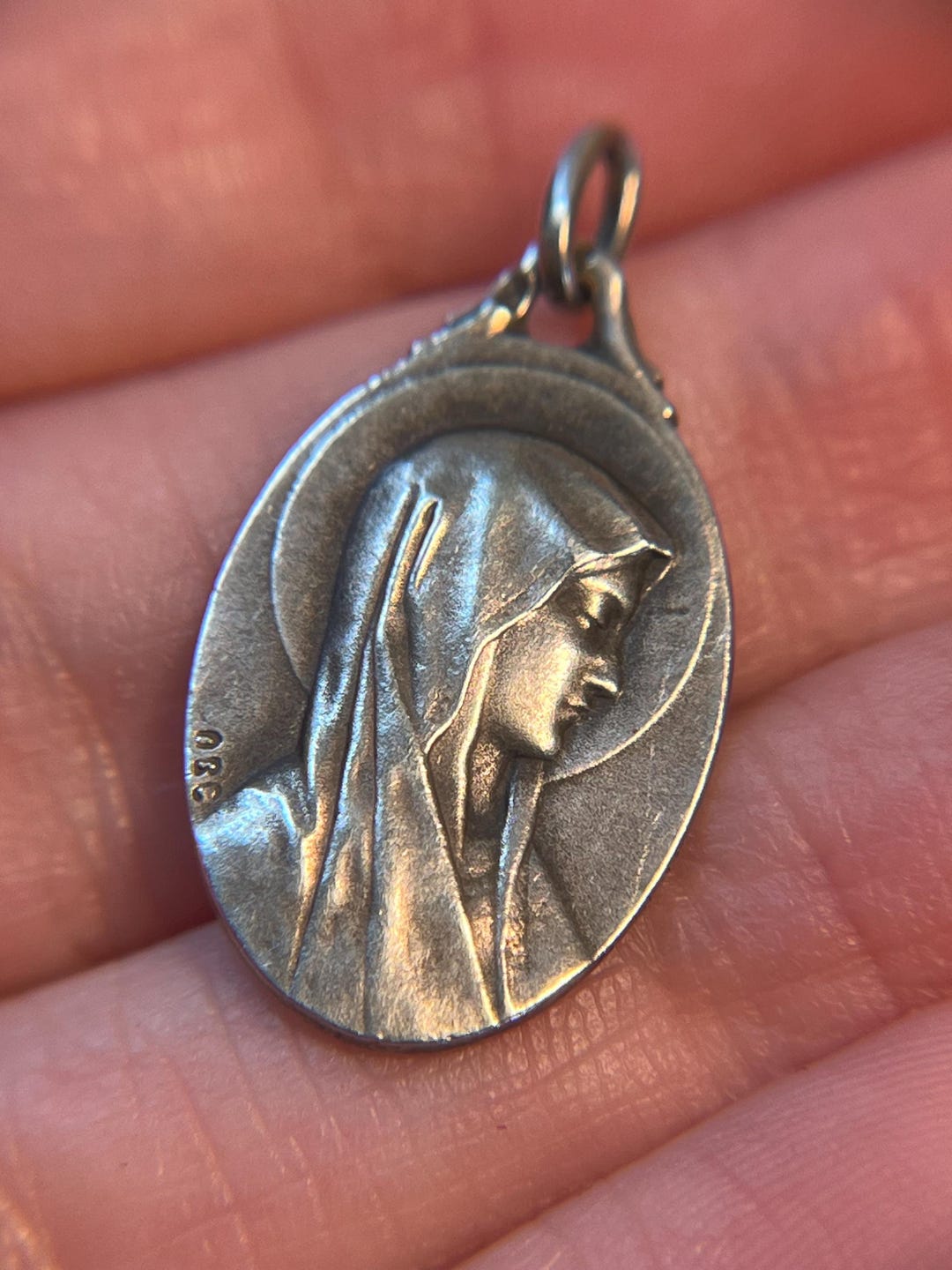 Antique French Our Lady of Lourdes Silver Medallion - Etsy
