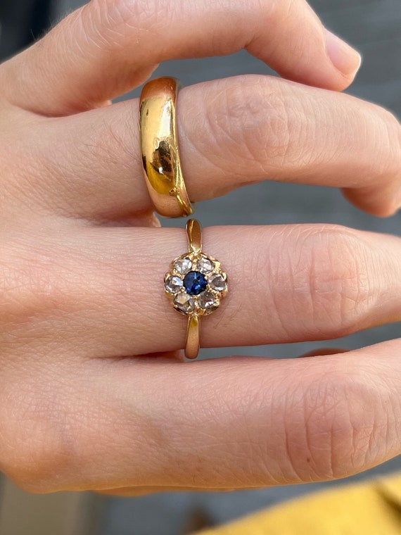 Antique diamond and sapphire cluster with vintage 