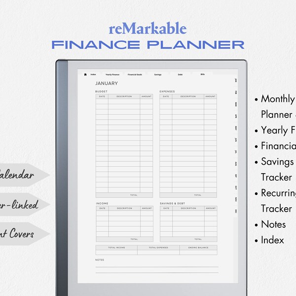 Remarkable 2 Expense Tracker Etsy